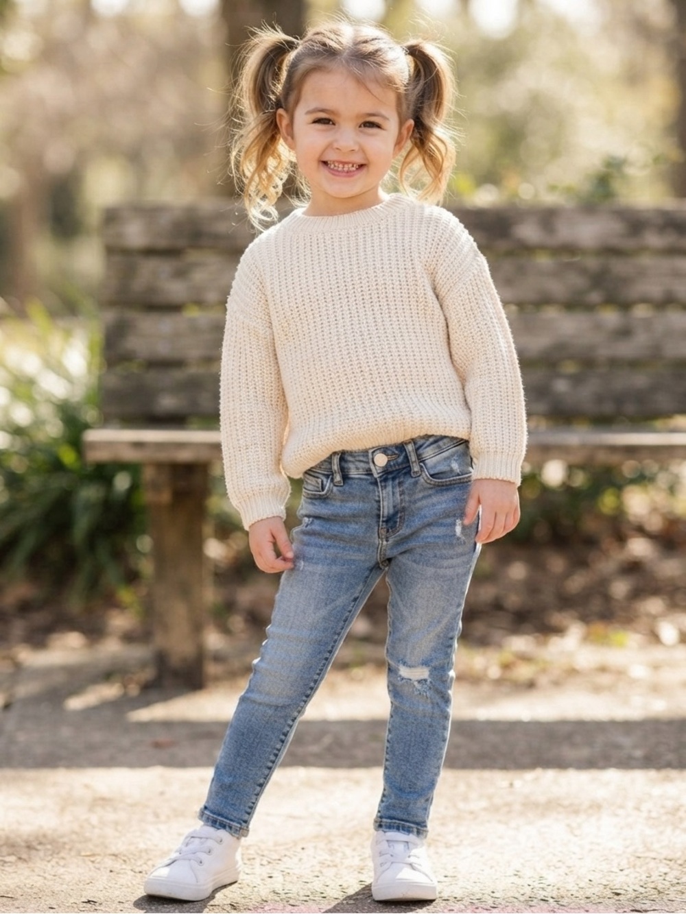 Zara Kids "The Skinny Pant" Mid-Wash Distressed Jeans